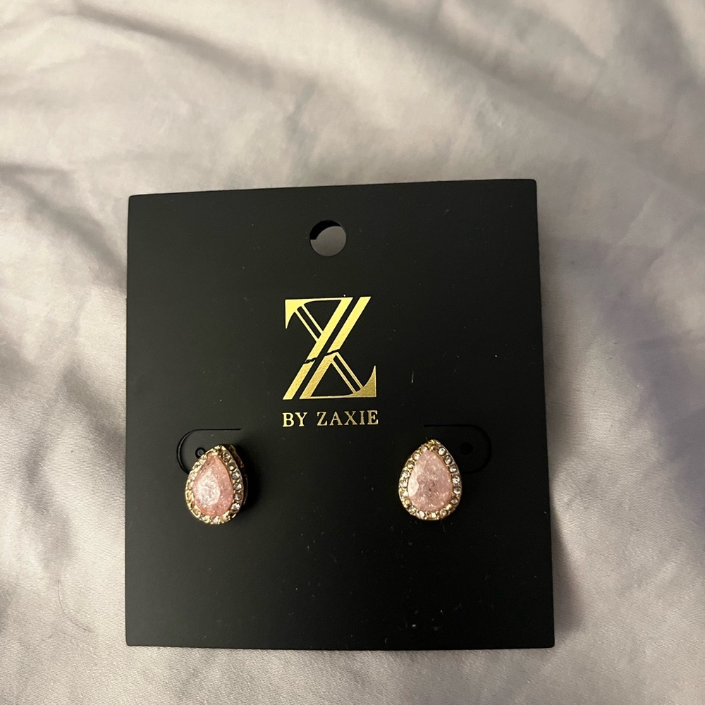 Zaxie Pink Teardrop Earrings Never Worn
